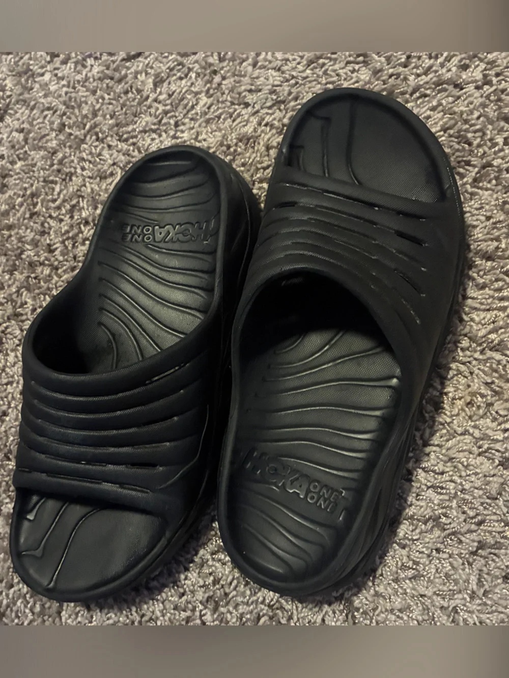 Hoka one one black slides unisex
